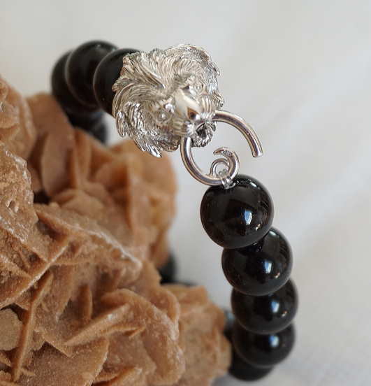 Bracelet Onyx Tête De Lion