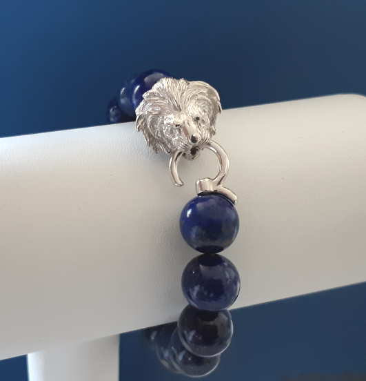 Bracelet Lapis-lazuli Tête De Lion